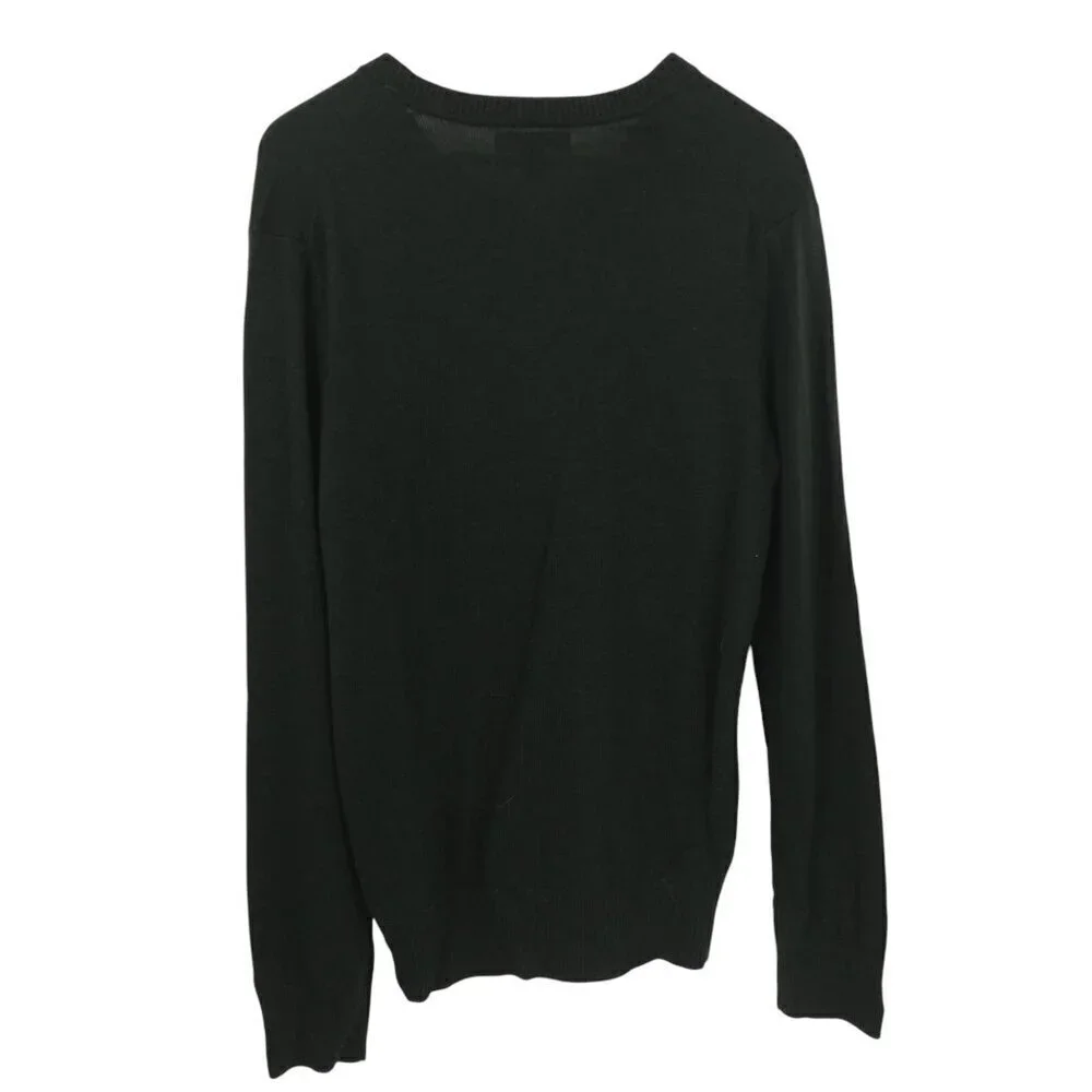 Banana Republic Extra Fine Merino Wool V Neck Green Pullover Sweater Size L Mens